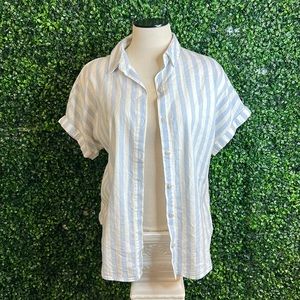 Blue & white striped button down